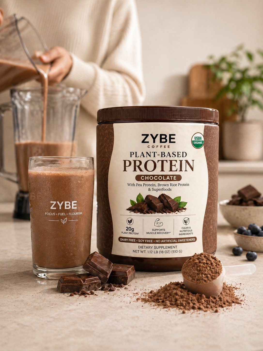 Plant Based Protein Chocolate - Hover