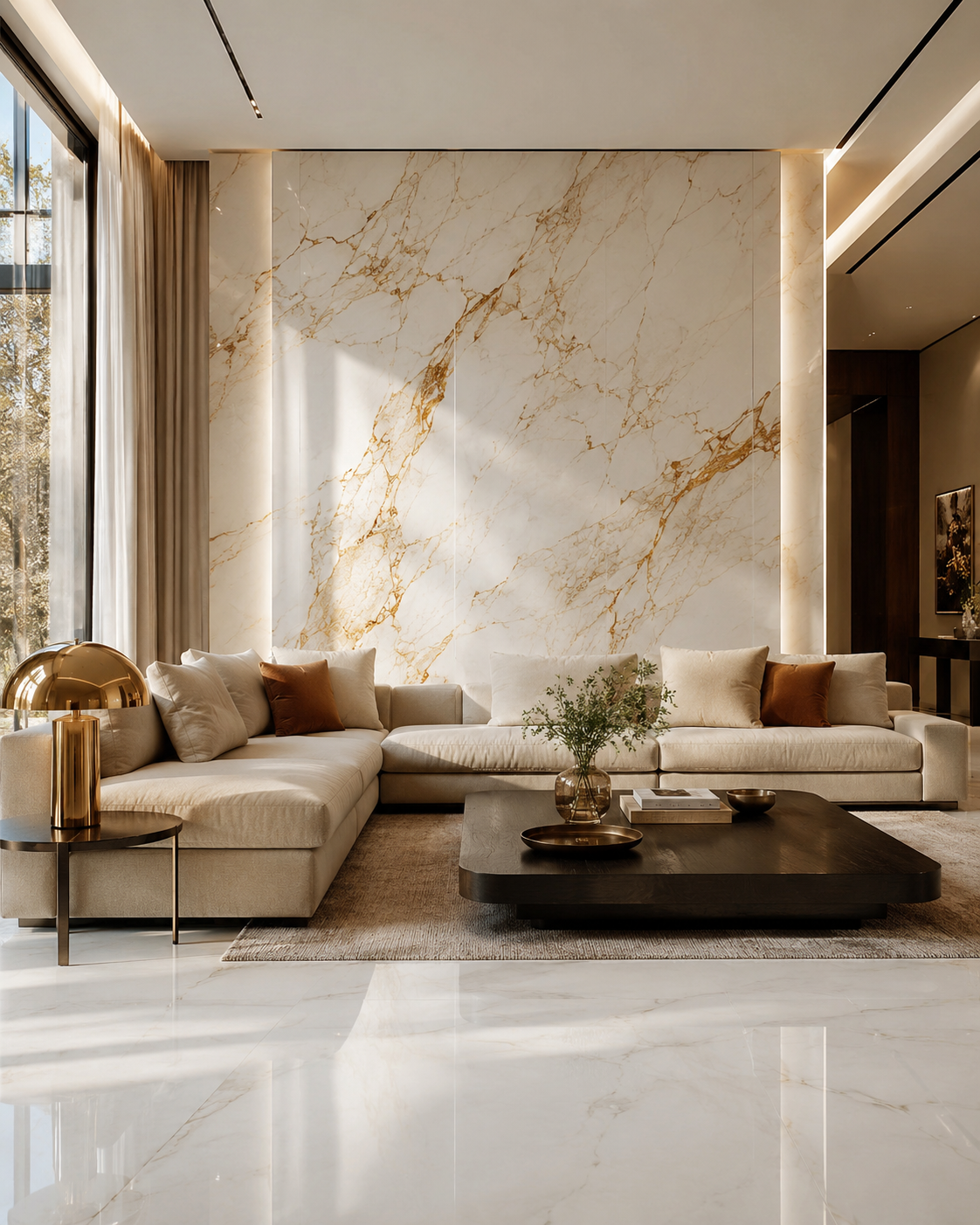 Luxury Interior with Epoxy Marble Floor